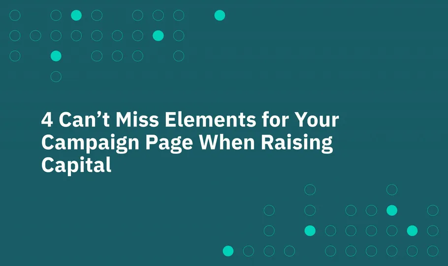 4 Can't Miss Elements When Raising Capital Online